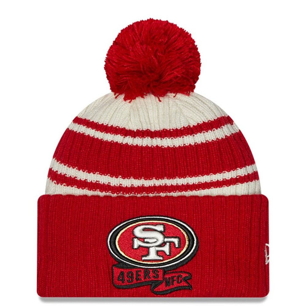 San Francisco 49ers New Era Sideline Sport Cuffed Pom Knit Hat